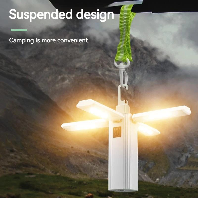 Protable Rechargeable Camping Light Tent Chandelier Ultra Long Life Multi-function Flashlight Folding Hand Lamp