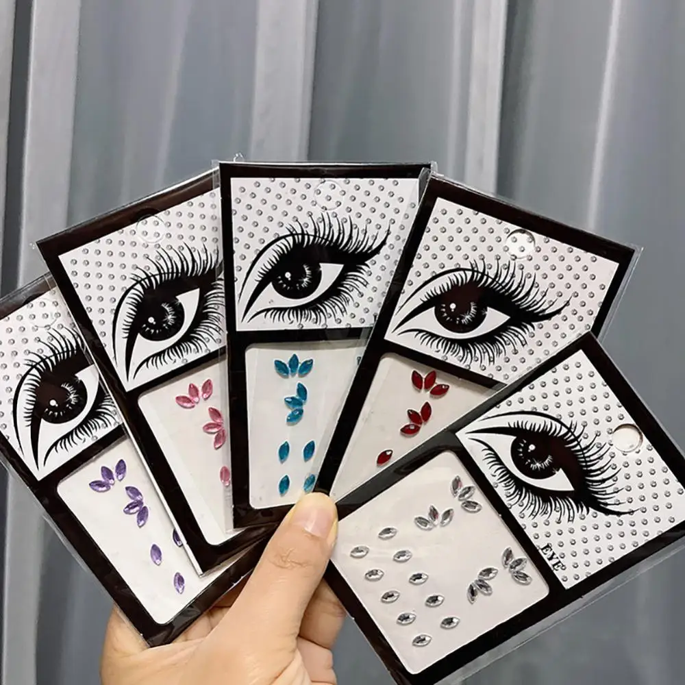 Mermaid Crystal Temporary Tattoo Sticker Glitter 3D Eyeliner Eyebrow Makeup Body Face Eyes Rhinestone Stickers