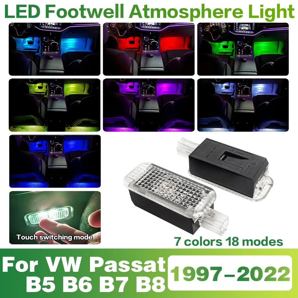 

LED Car Interior Footwell Lamp Decorative Atmosphere Light Accessories For Volkswagen VW Passat B5 B6 B7 B8 1997- 2022 2021 2020