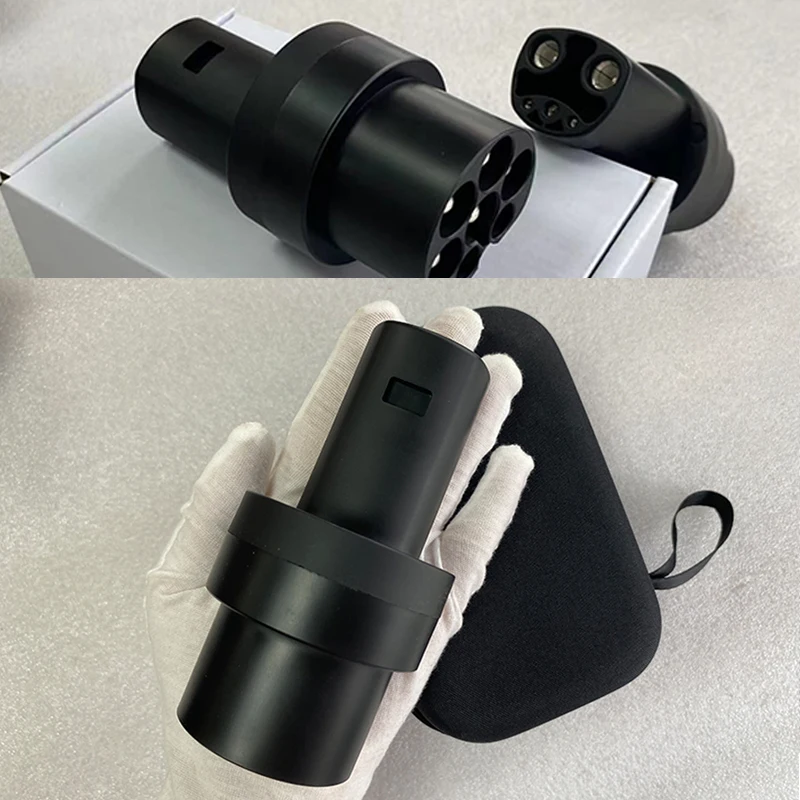 EVSE Adaptor Type 2 To Tesla Plug EV Adapter, Electric Cars Vehicle Charger Charging Connector IEC 62196 Type2 To TESLA 120A DC