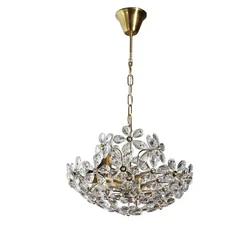French New Design Crystal Flower Ceiling Chandelier Retro Living Bedroom Restaurant Lamp Luxury Lighting LED Lustre Decoration