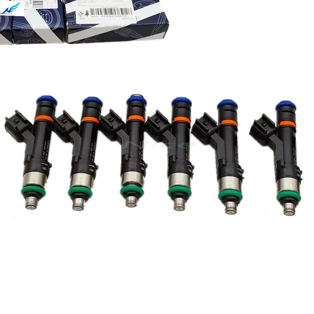6 Pieces New Fuel Injectors For BOSC-H 2004-2012 Jee-p Dodg-e Mitsubish-i 3.7L, OEM 0280158020