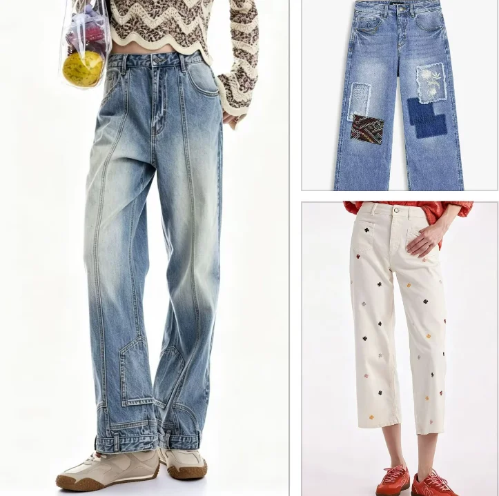 Spanish Fashion Loose Straight Leg Slimming Women's Jeans Versatile Stylish New Arrival Export Quality Long Pants