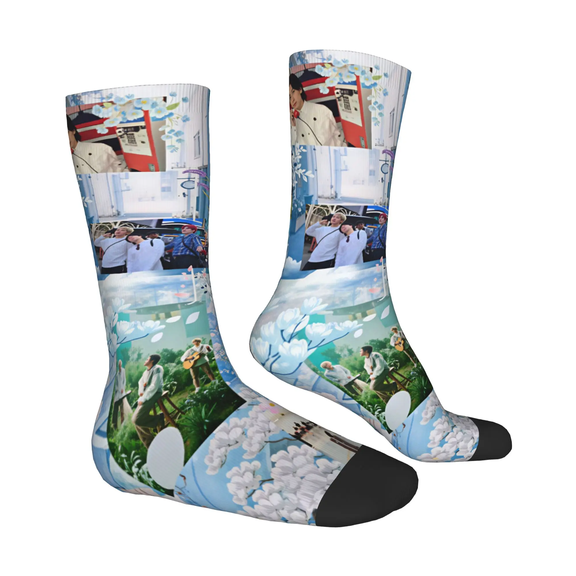 Fun Printed Japane Pop M-Mrs G-GREEN A-APPLE Socks for Women Men Stretchy Summer Autumn Winter Rock Band Crew Socks