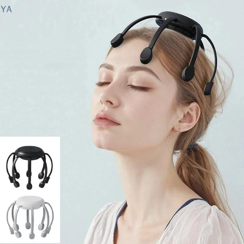 【SA】【SA】Electric Scalp Massager Head Massage Machine Intelligent Vibrating Stress Relax With 5 Modes 360 Degree Hair Massager