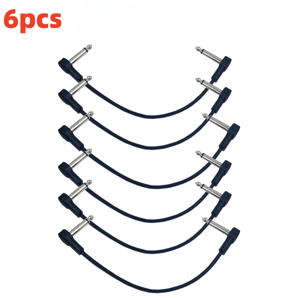 Miwayer 6 pièces câble Audio de pédale de guitare électrique Anti-bruit 1/4 po câbles Mono TS à Angle droit connecteurs de câble plat câble Audio