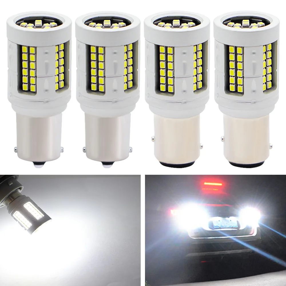 

4Pcs 1157 BAY15D P21 5W PY21W 1156 BA15S 7506 P21W BAU15S Super Bright LED Bulbs Car Brake Lights Auto Reverse Lamp Turn Signals