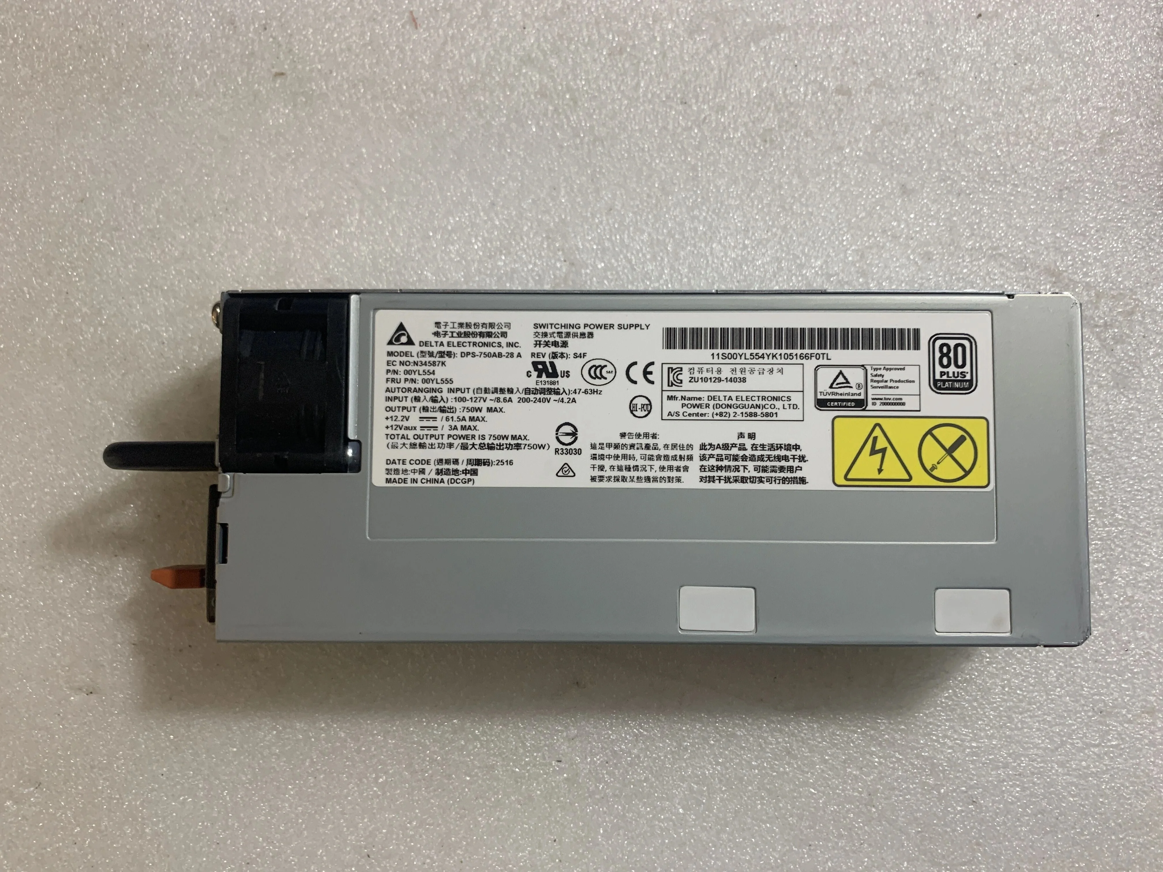 

power supply 00YL554 00YL555 DPS-750AB-28 A 750W X3650 X3550 M5