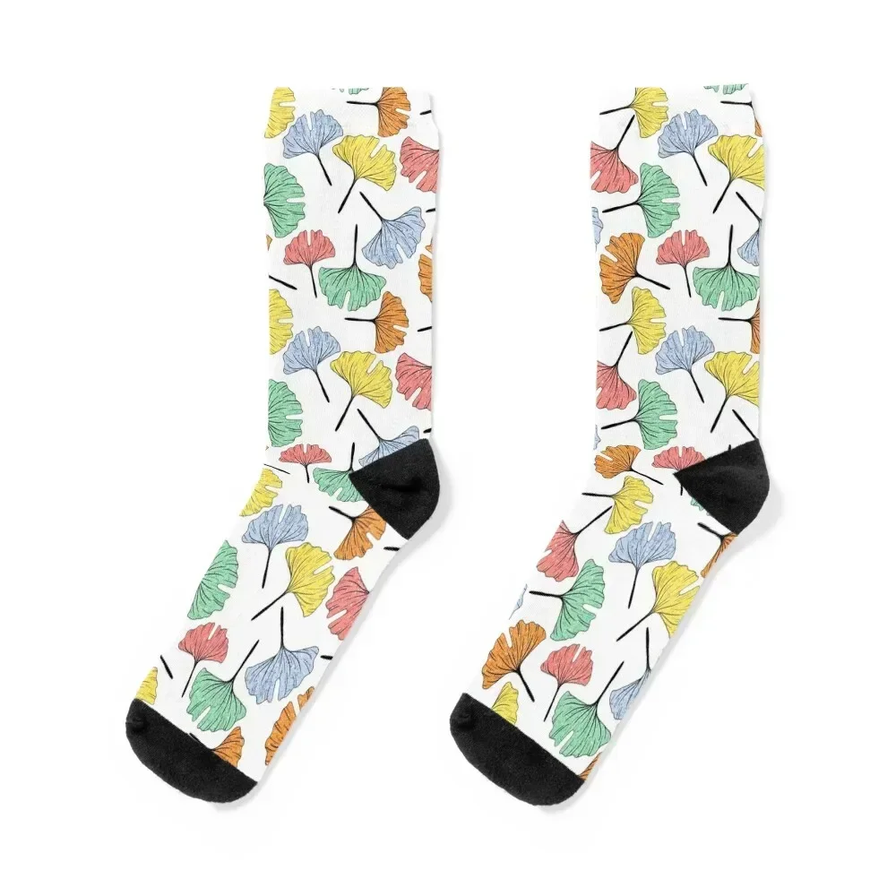 Ginkgo leaves pattern Socks winter thermal New year's cool Luxury Woman Socks Men's