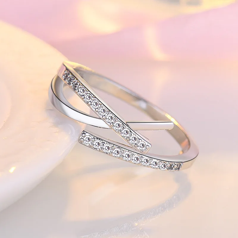 Neuer 925 Sterling Silber Ring mit 5A Zirkonia, Glänzend, für Damen, Hochzeitsschmuck, Verlobungs-Charm, Modisch, Hochwertig, Party-Geschenke