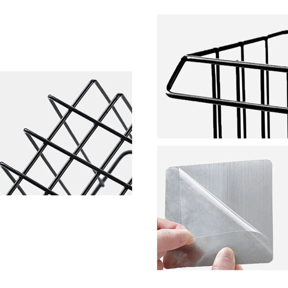 

Kitchen Storage Rack Black Wrought Iron Drain Shelf For Sponge Dishcloth Organizer Kitchen Sink Basket Holder No Drill