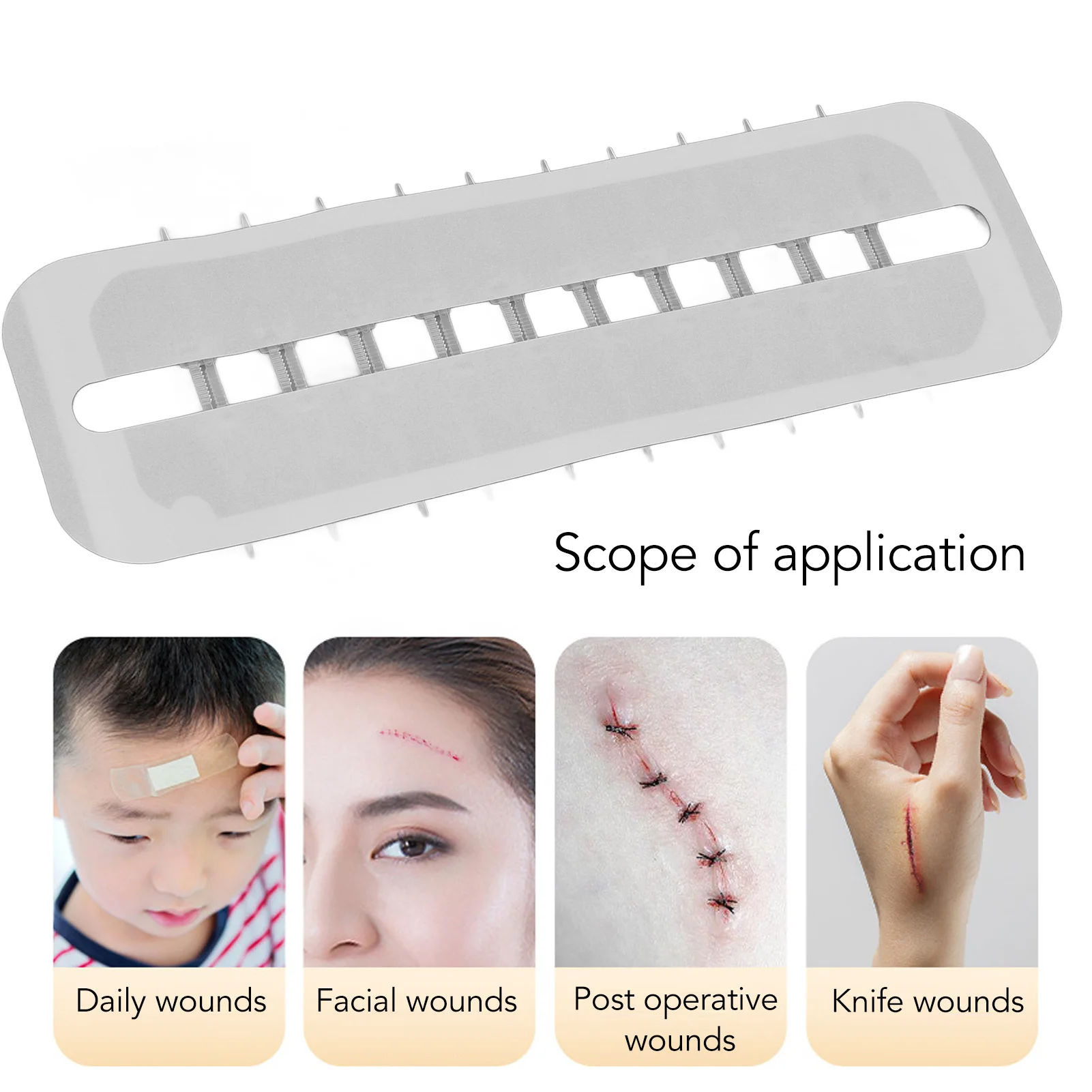 1pcs Zipper Tie Wound Closure Patch Hemostatic Patch Wound Fast Suture Zipper Band-Aid Outdoor Portable Skin Care