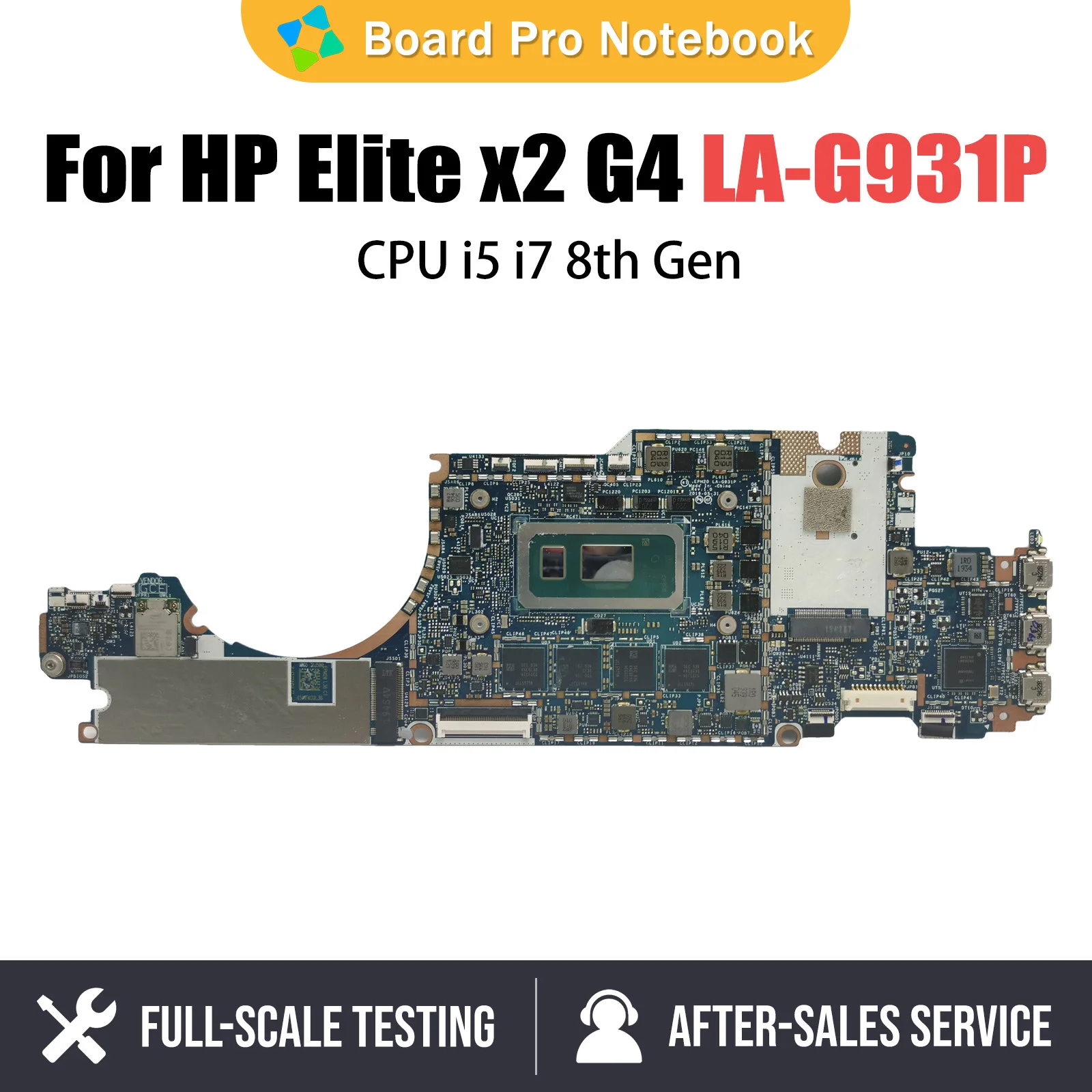 

Laptop Motherboard For HP Elite x2 G4 EPM20 L67395-601 L67389-601 LA-G931P Notebook Mainboard with CPU i5 i7 8th Gen 8G 16G RAM