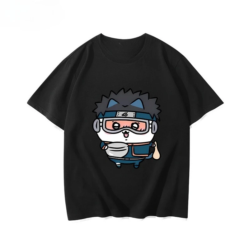 Chiikawa Niedliches Cartoon-Grafik-T-Shirt, Sommer Unisex Lässiges, lockeres Kurzarm-Oberteil im Anime-Stil für den Alltag – Detail 4