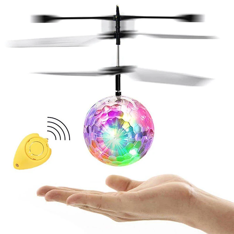 Electric Glowing LED Magic Flying Ball Kid's Flight Balls Infrared Induction Aircraft Remote Control Toys Flash Plane Xmas Gift