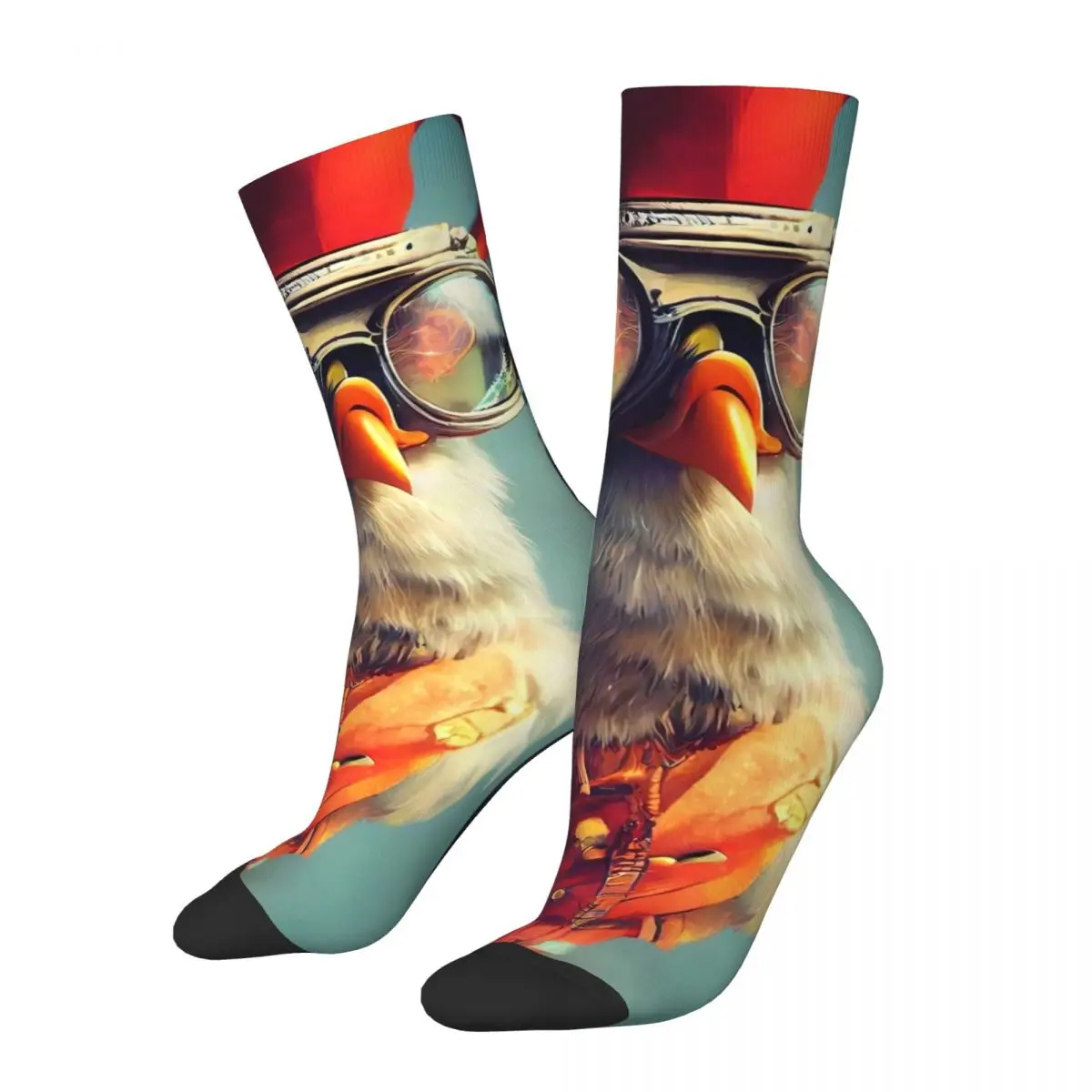 Funny Animal Socks Pirate Rooster Elegant Stockings Women Men Breathable Running Sports Socks Spring Pattern Anti Slip Socks