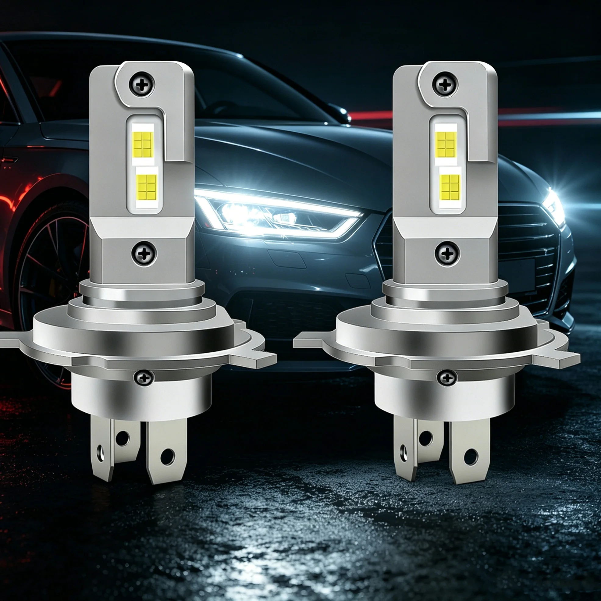 

H4 LED H7 Headlights 120W Canbus No Error LED Auto Fog Lamps CSP Chip High Low Beam Wireless 1:1 Size LED Bulbs Plug And Play