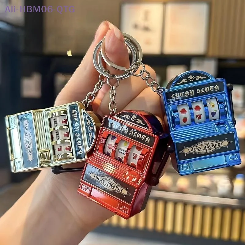 Fruit Slot Machine - Mini-Glücksspielautomat Schlüsselanhänger Kreatives Arcade-Taschenfrucht-Glücks-Jackpot-Gadget Antistress-Spielzeug Lustige