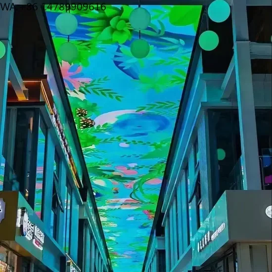 Custom Waterproof LED DisplayIndoor Full Color Hanging Light Weight Ceiling Screen Display