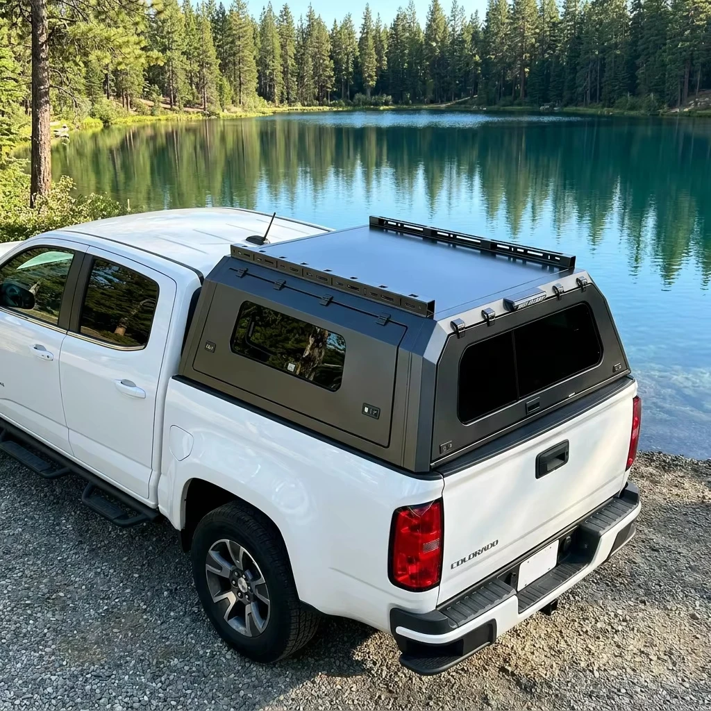 4X4 Aluminum Alloy Waterproof Pickup Canopy 5.0ft 5.4ft Bed Cap Hardtop Canopy Hard Camper Shell Hardtop Pickup Canopy Truck Bed