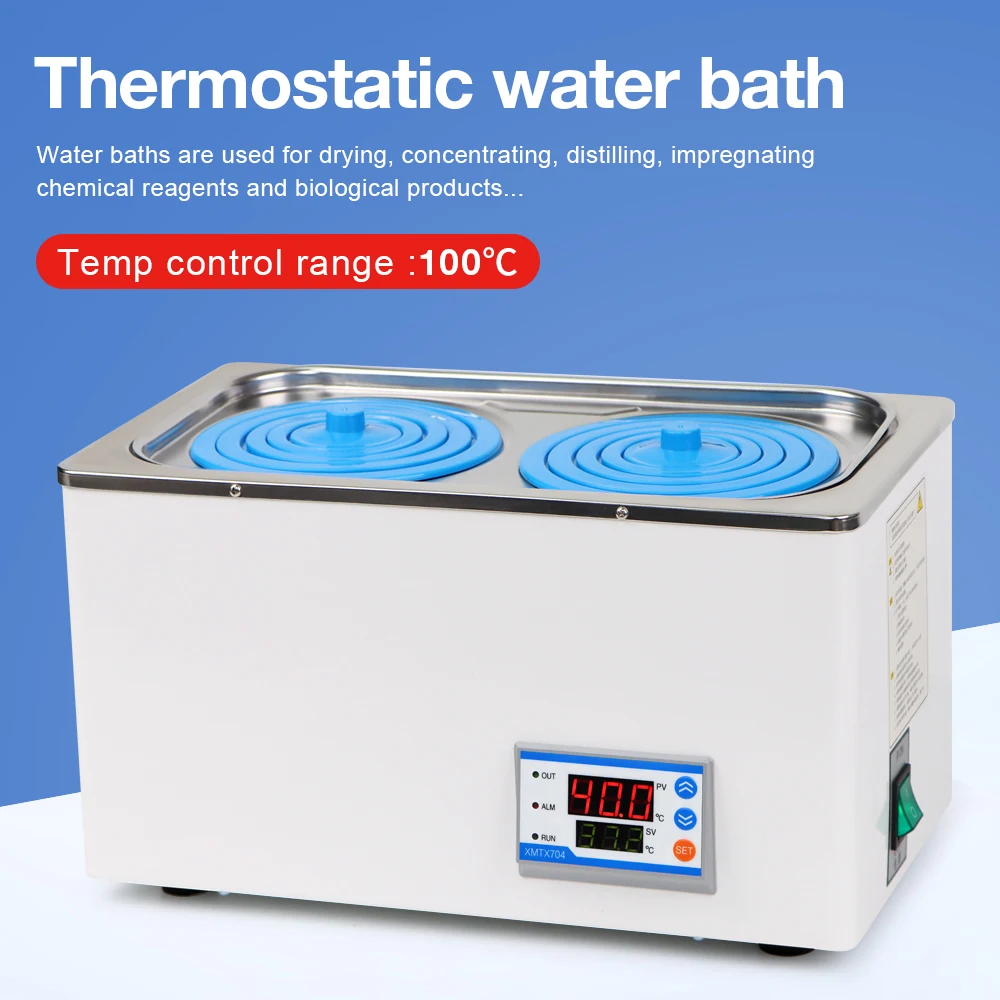 Single/Dual Hole Water Bath Laboratory Digital Display Constant Temperature Heater Thermostatic Tank Equipment 220V