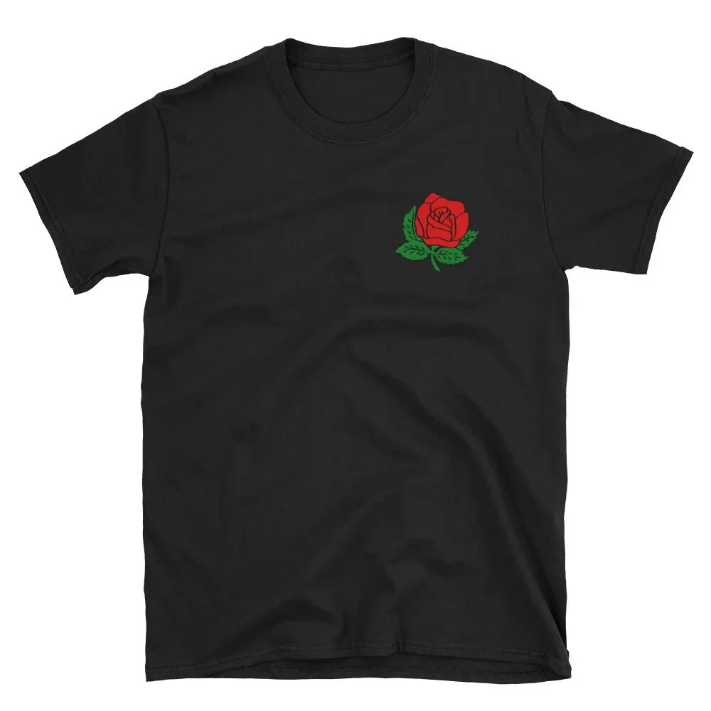 Rosa T-Shirt mit rotem Taschendruck, süßes Design