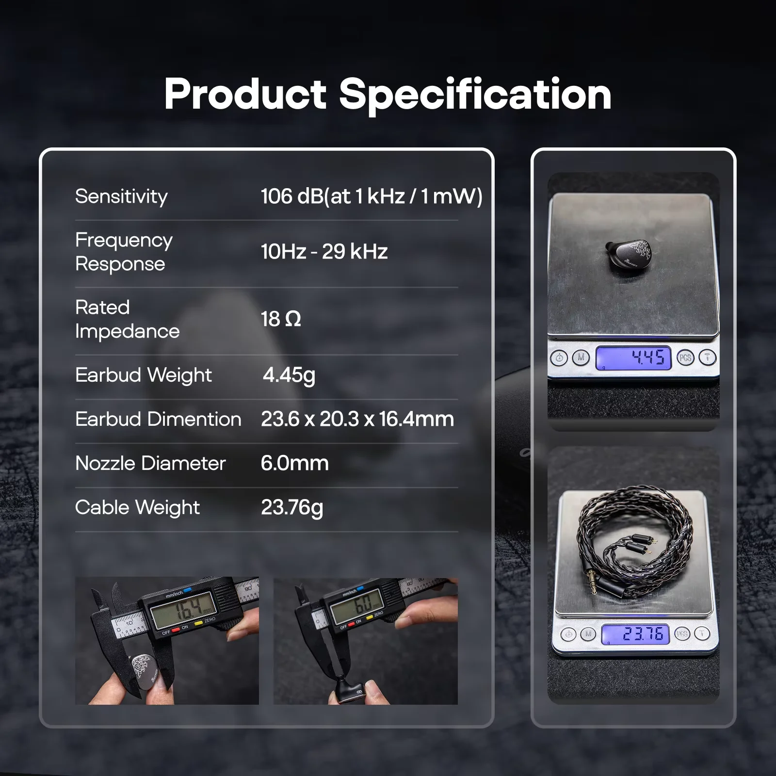 Słuchawki douszne Kiwi Ears Cadenza II IEM 10mm Titanium DD Hifi z delikatną, zrównoważoną modyfikacją dźwięku — zdjęcie produktu 5