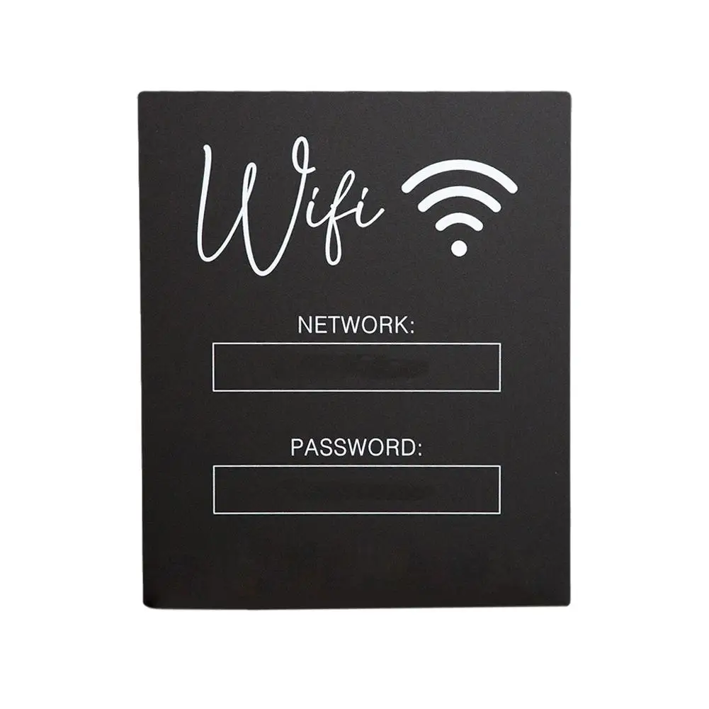 Placa acrílica Wifl, pegatina de identificación de lugar público, Cuenta de escritura a mano WiFi, tienda y casa de anuncios, placa de contraseña, identificación T7O4