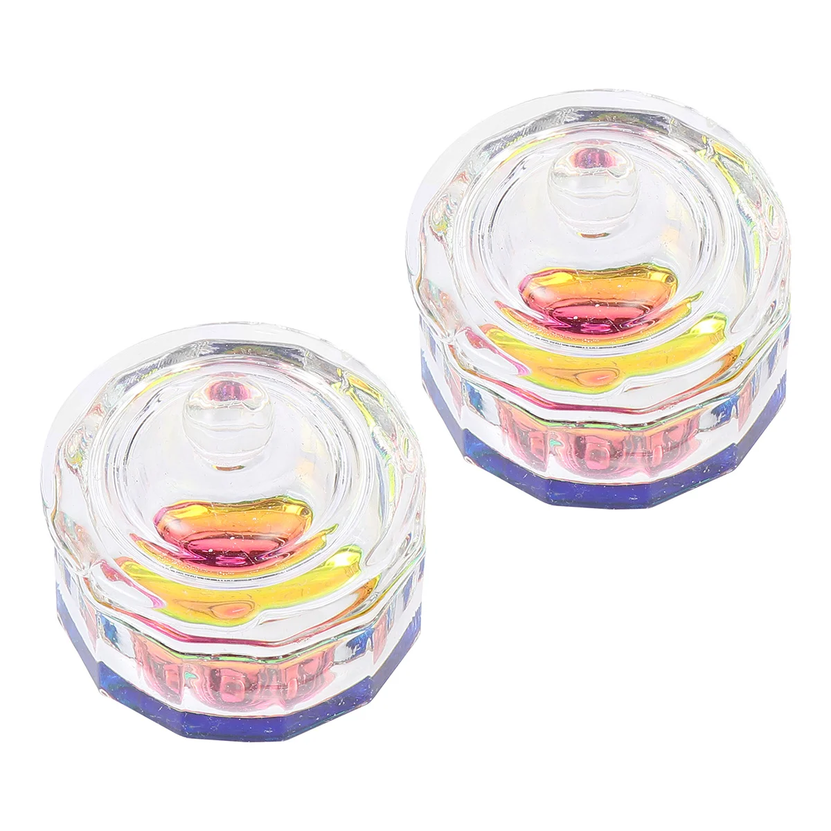 2 Stuks Nail Crystal Cups Mini Glazen Kommen Acryl Vloeibaar Poeder Mengschotel voor Nail Art Salon Technicus DIY Gebruik