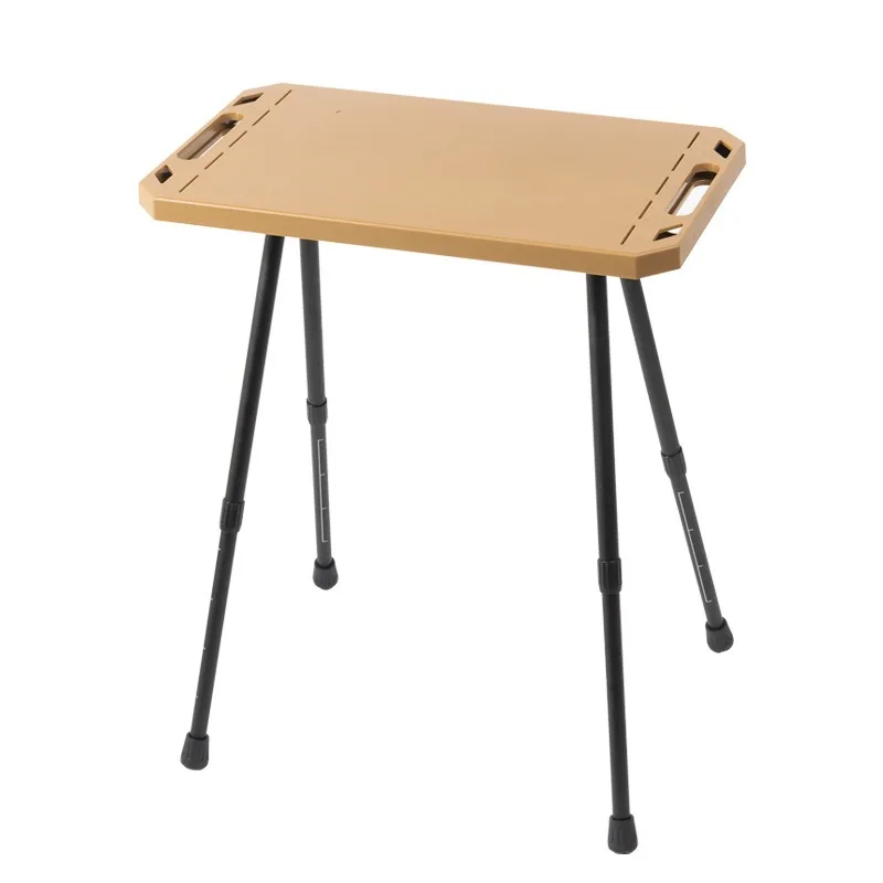 طاولة تخييم قابلة للطي بارتفاع قابل للتعديل، خفيفة الوزن للغاية وسهلة الحمل، مكتب تكتيكي مع أرجل من سبائك الألومنيوم وسطح بلاستيك ABS #5