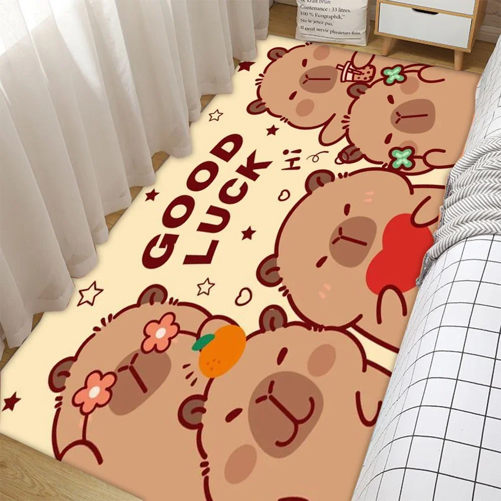 Kawaii Cartoon Capybara Design Carpet NonSlip Rug for Living Room Bedroom Home Decor Area Rug Floor  Mat Sofa Table Mat