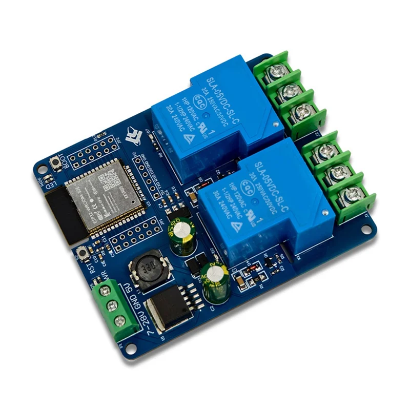 

ABZW DC7-28/5V Блок питания WIFI Bluetooth 2-канальный 30A Релейный модуль Макетная плата ESP32 Вторичная разработка