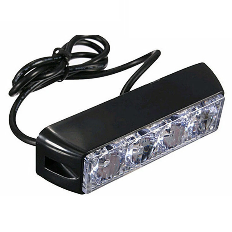 12V 4LED Car Side Light 4LED Strobe Light Medium Net Light High Power Car Modified LED Light(Yellow