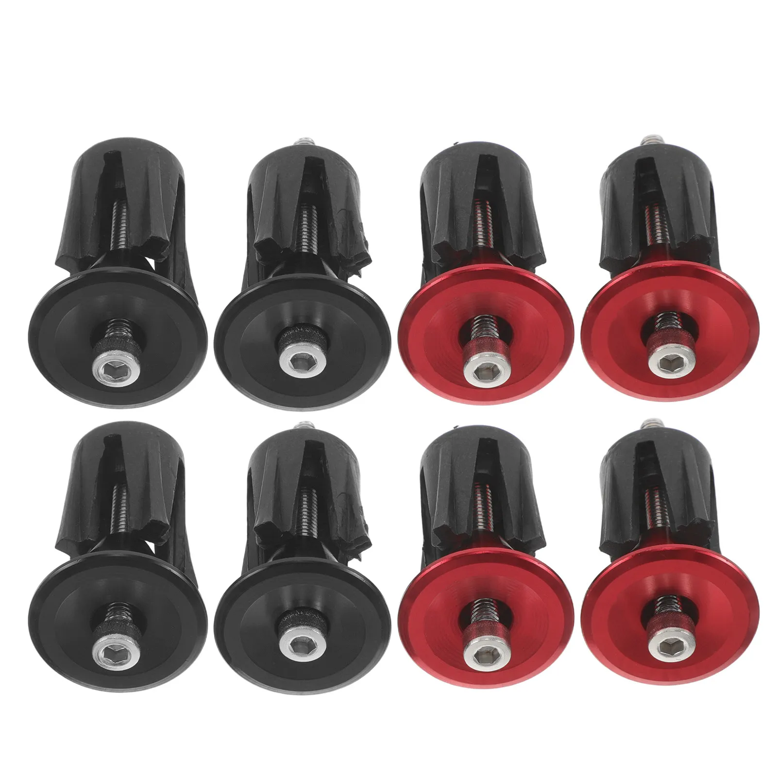 4Pairs Aluminum Alloy Bike Handlebar End Caps Expanding Locking Protective Plugs Fits 17-22Mm Mountain Road City Cycling Grip