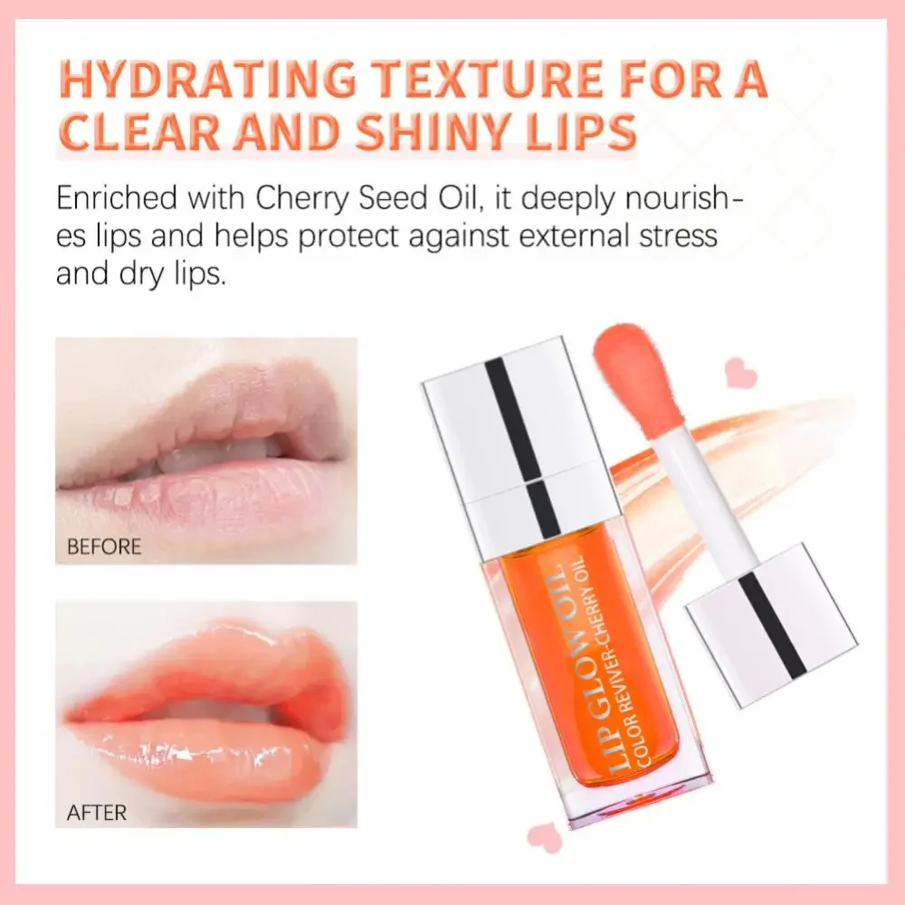 Lip Glaze Mirror Water Crystal Jelly Oil Lip Tint Moisturizing Non-stick Cup Lip Glow Oil Long-lasting Waterproof Care Cosmetics