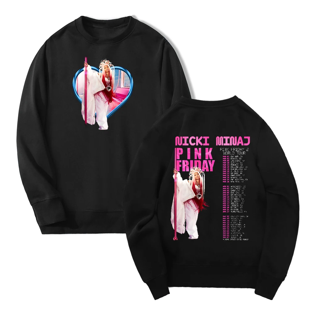 

Nicki Minaj Pink Friday 2 World Tour Merch Crewneck Long Sleeve Streetwear Men Women Sweatshirt Hip Hop Clothes