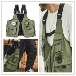 Loose Fashionable Pocket Vest Fishing Jacket Men's Outdoor Fapanese Workwear Functional American Vest Suspender Summer