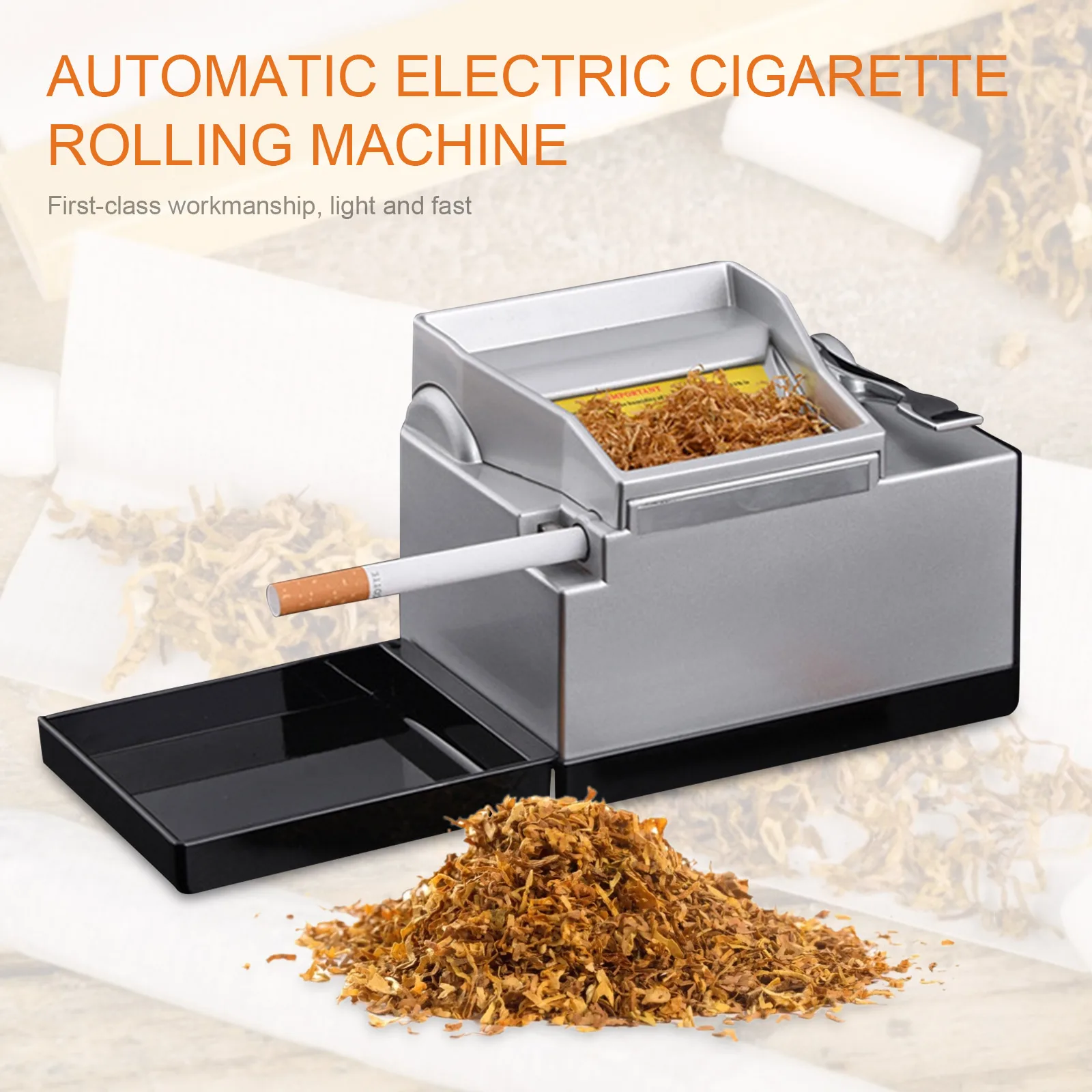 

8mm Automatic Cigarette Rolling Machine with Handle Electric Smoke Tube Tobacco Roller Maker DIY Cigarette Injector Making Tool