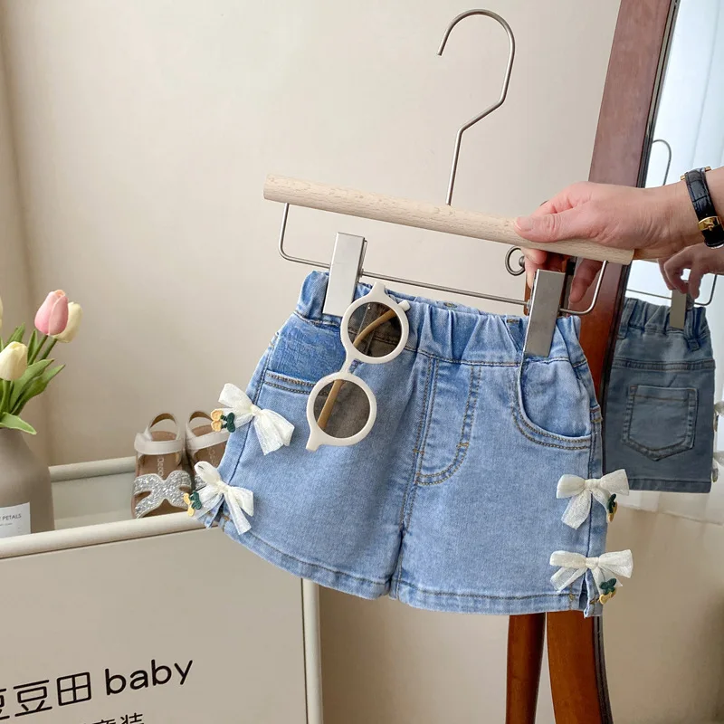 

Children's All-Match Summer Denim Shorts New Straight Light Blue Outdoor Shorts Hot Pants Net Red Style Summer Wear-KXKM