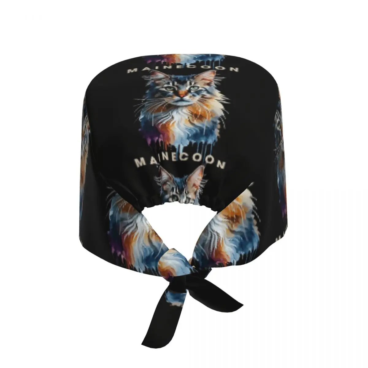 Colorful Mainecoon, Gorgeous Maine Coon Cat Art Scrub Hat Doctor Working Surgical Cap Unisex Adjustable Nursing Caps for Dentist