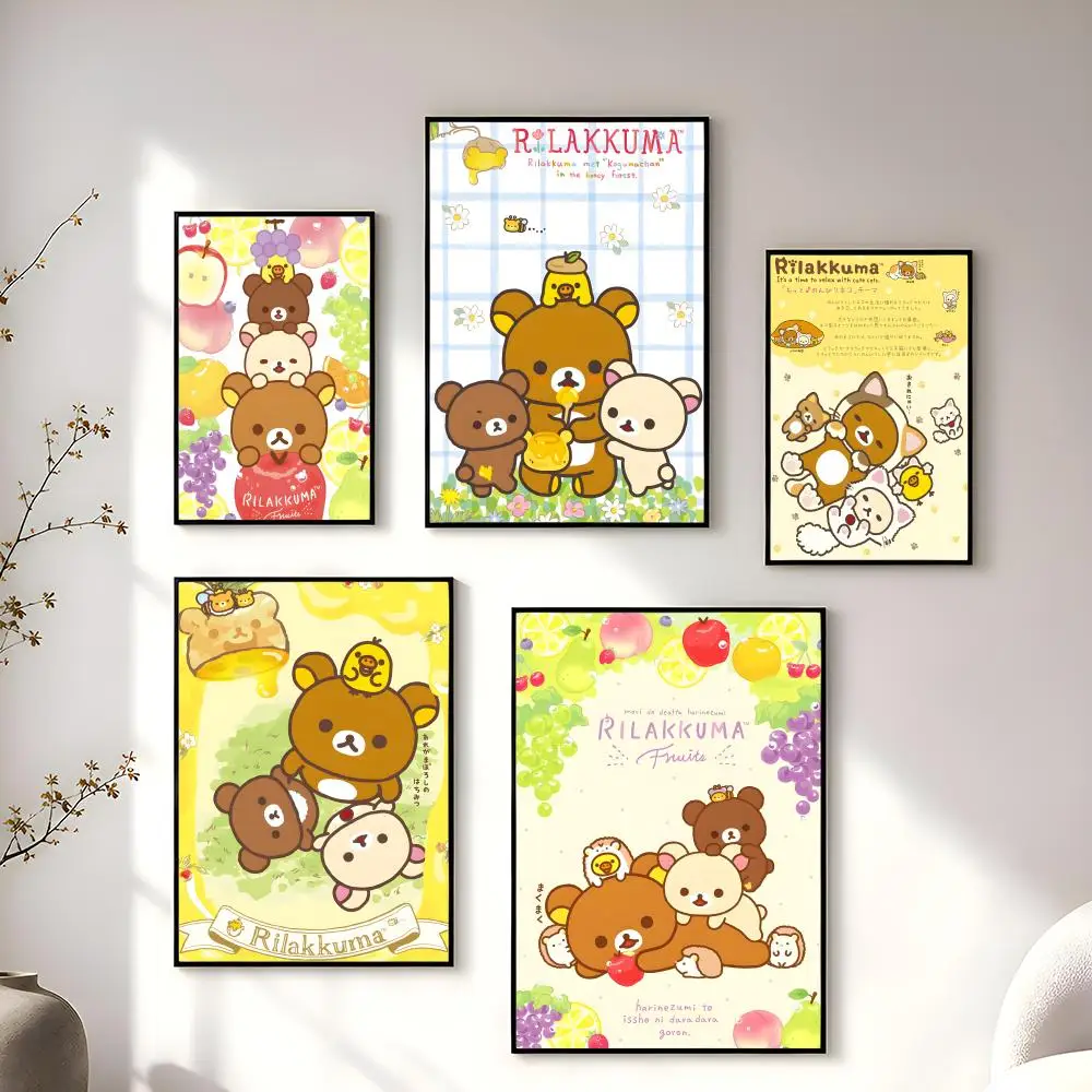 Cute Cartoon R-rilakkuma Poster High-Quality And Affordable Wall Stickers For Dormitory And Living Room Decoration