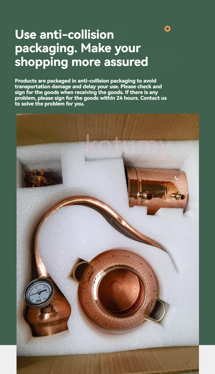 جهاز التقطير القديم الصغير المنزلي النقي الندى النحاس النقي تنقية عالية التركيز مستخرج الزيت العطري