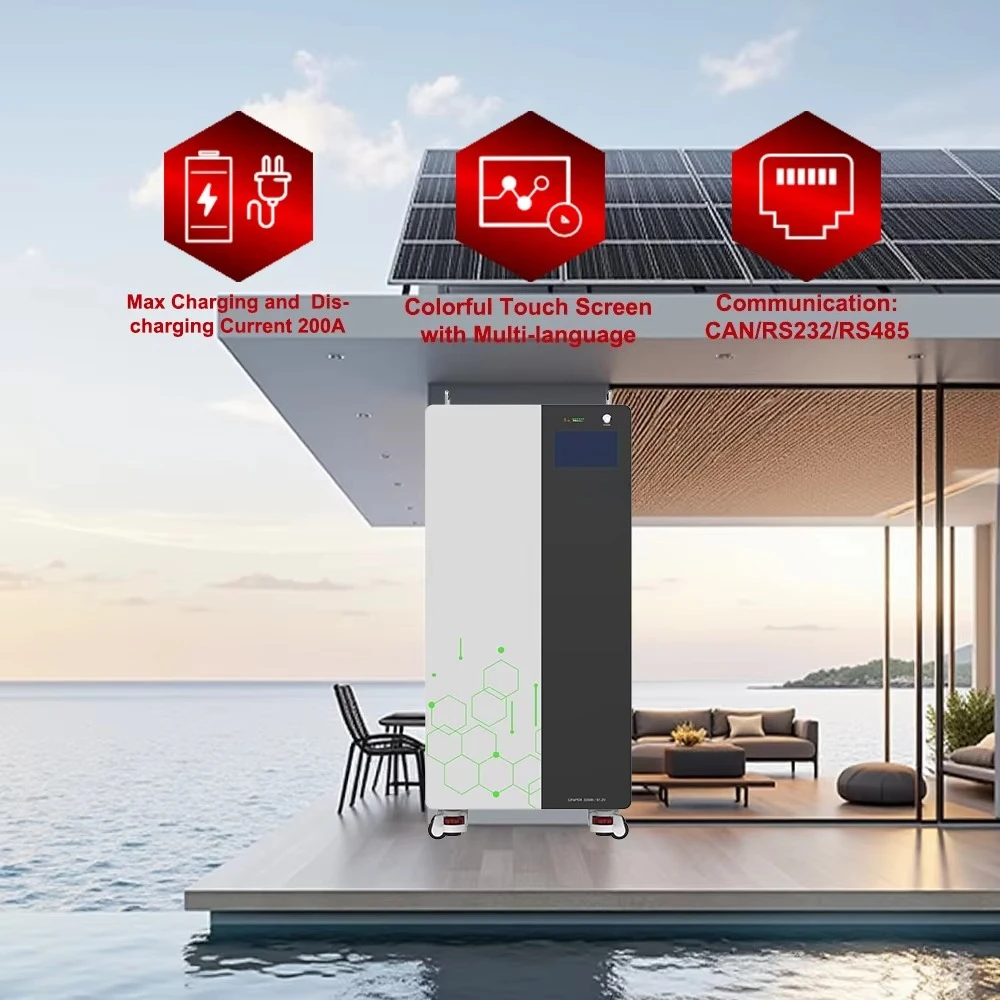 بطارية تخزين الطاقة الشمسية 51.2 فولت 320 أمبير LiFePO4 للمشروعات السكنية مع 8000 دورة 10 كيلو وات في الساعة 16 كيلو وات في الساعة UL IEC CE UN38.3 MSDS