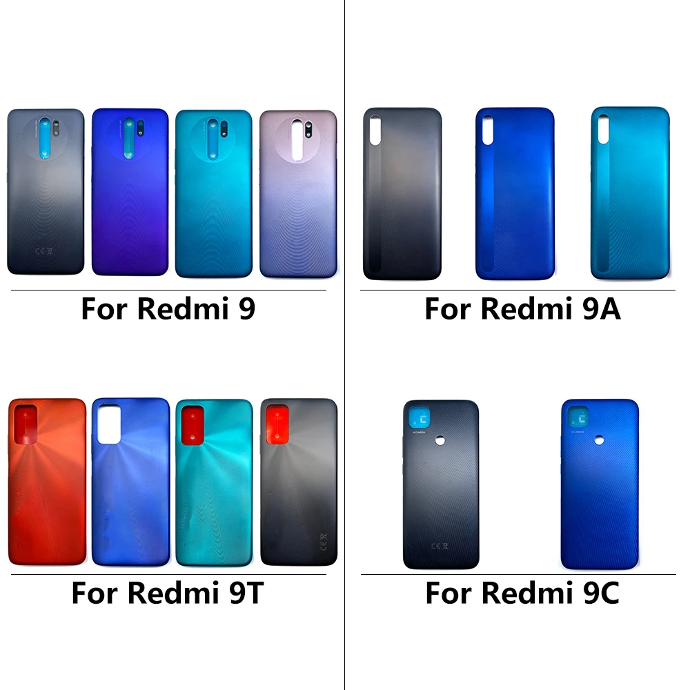 NEW Back Rear Cover For Redmi 9 / 9A / 9C / 9T Battery Door Housing Case Battery back cover Replacement Parts