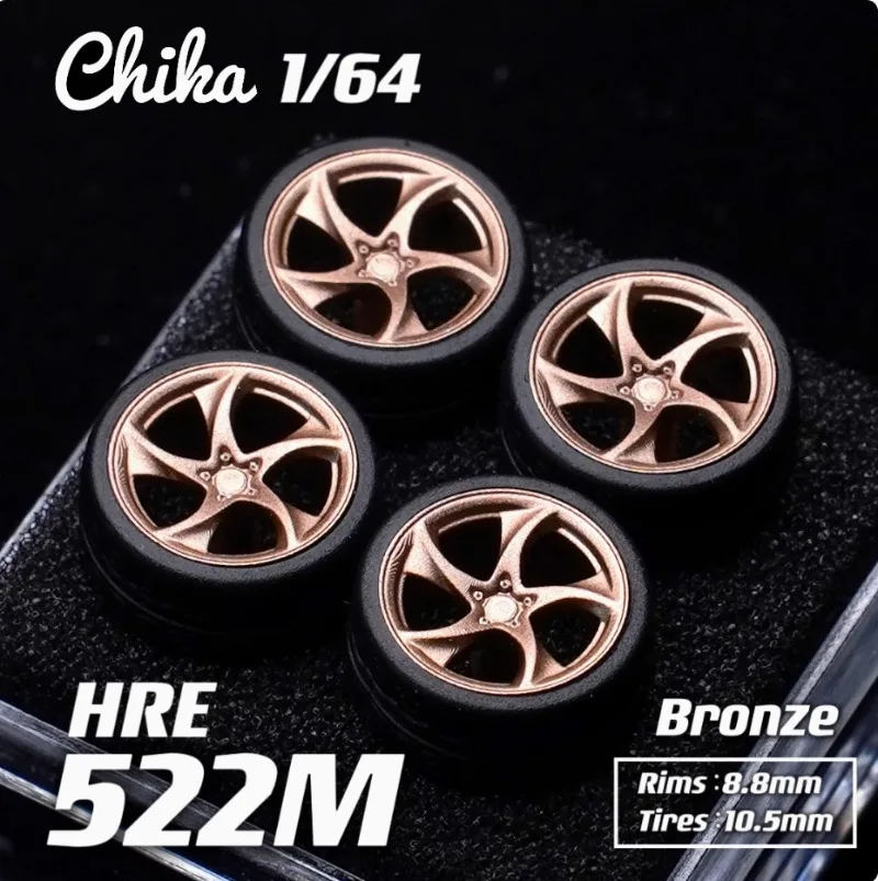 新品 1/64 HRE 522M 9.7mm/10.5mm 改造ホイールハブ 1:64 スタティックモデルカー対応 金属製 在庫あり 即日発送 男の子向けギフト