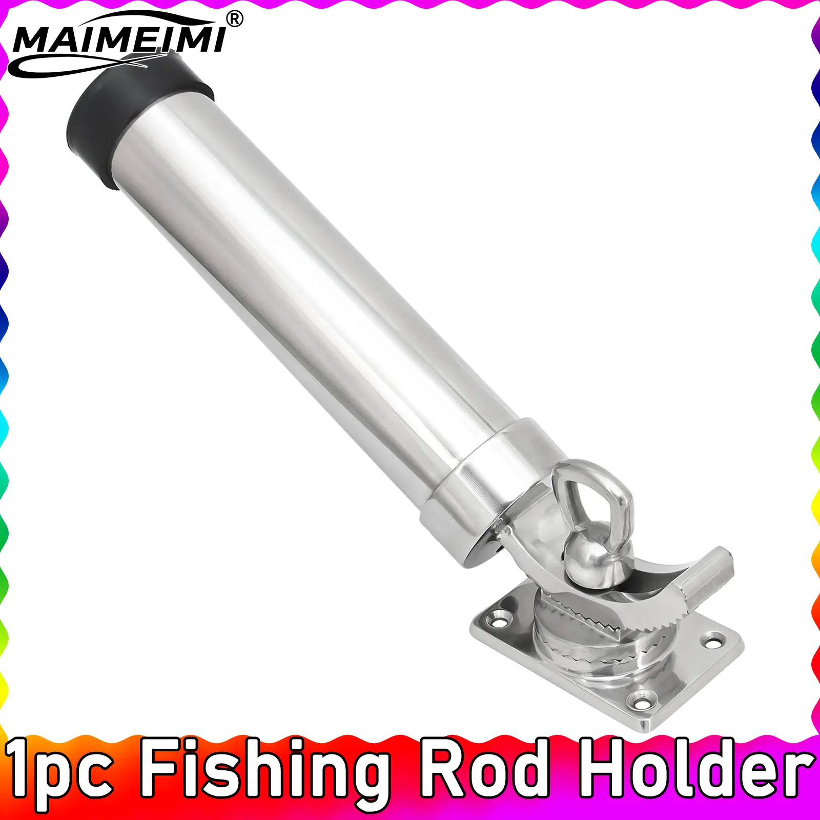 

1pc Boat Accessories 360 Angled Rod Holder 316 Stainless Steel Fishing Rod Holder Deck Mount Adjustable Yacht Rod Pod