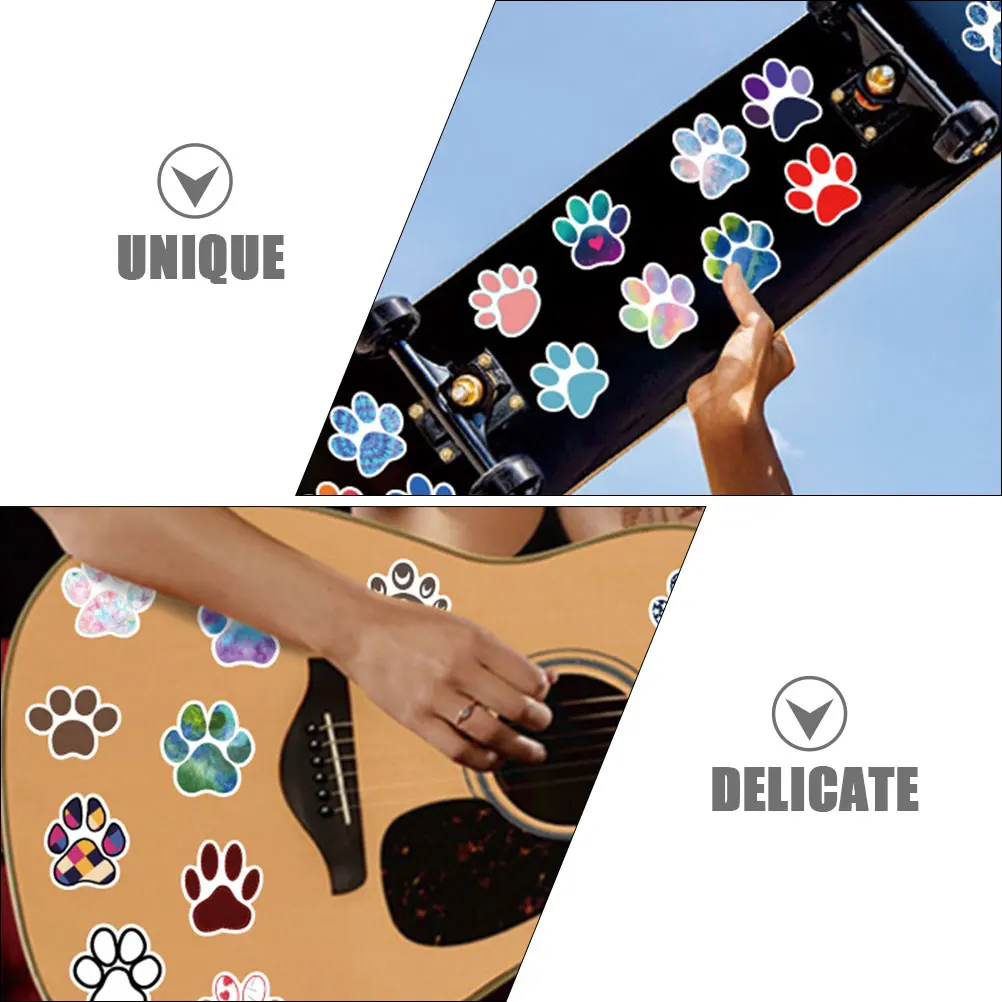 

60 Pcs Claw Print Stickers Water Bottle Diy Scrapbook Cartoon Notebook