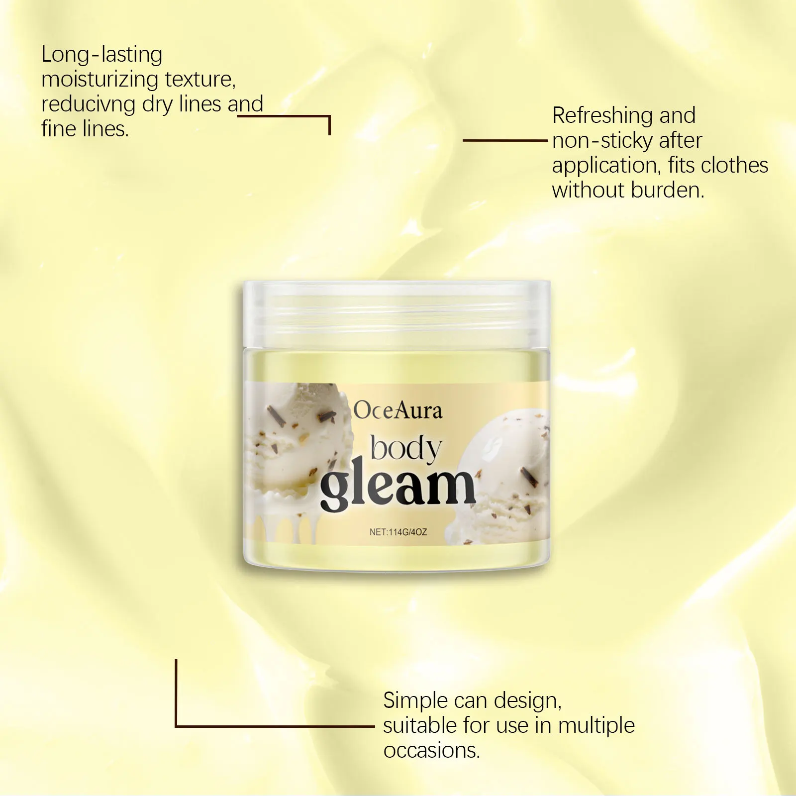 

OCEAURA Butter Body Moisturizing Cream Relieve Dryness Reduce Stress Firm Skin Brighten Epidermis Deep Hydrate Body Sooth Cream