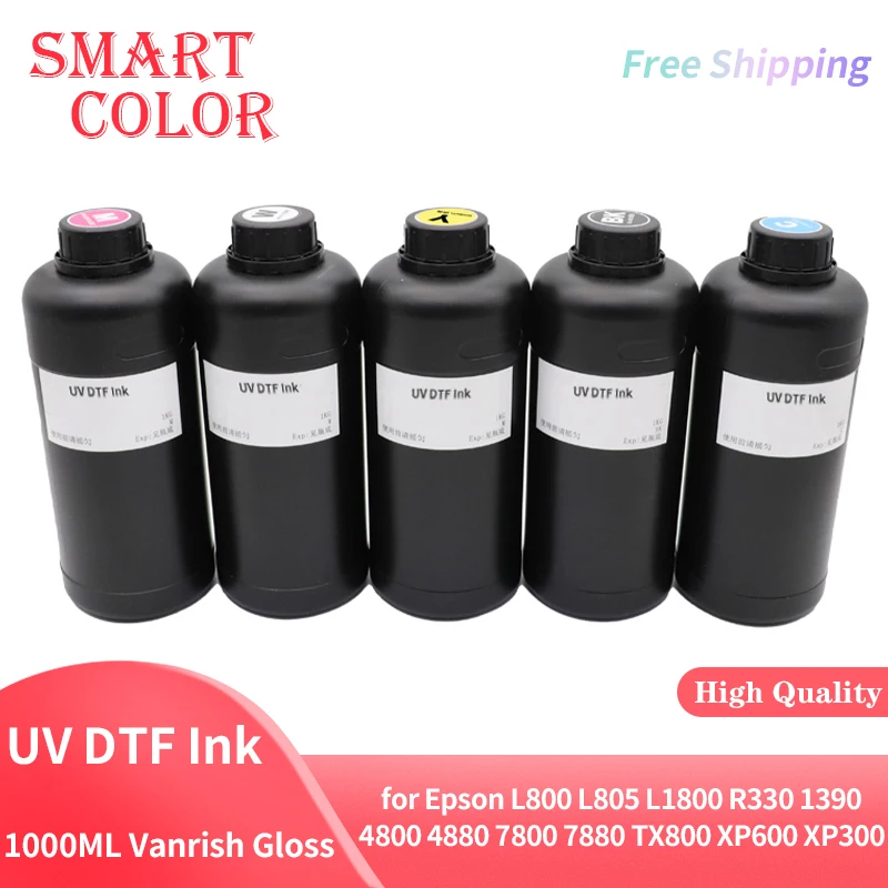 

1000 мл УФ DTF чернила Vanrish блеск для UV DTF пленка A B для Epson L800 L805 L1800 R330 1390 4800 4880 7800 7880 TX800 XP600 XP300