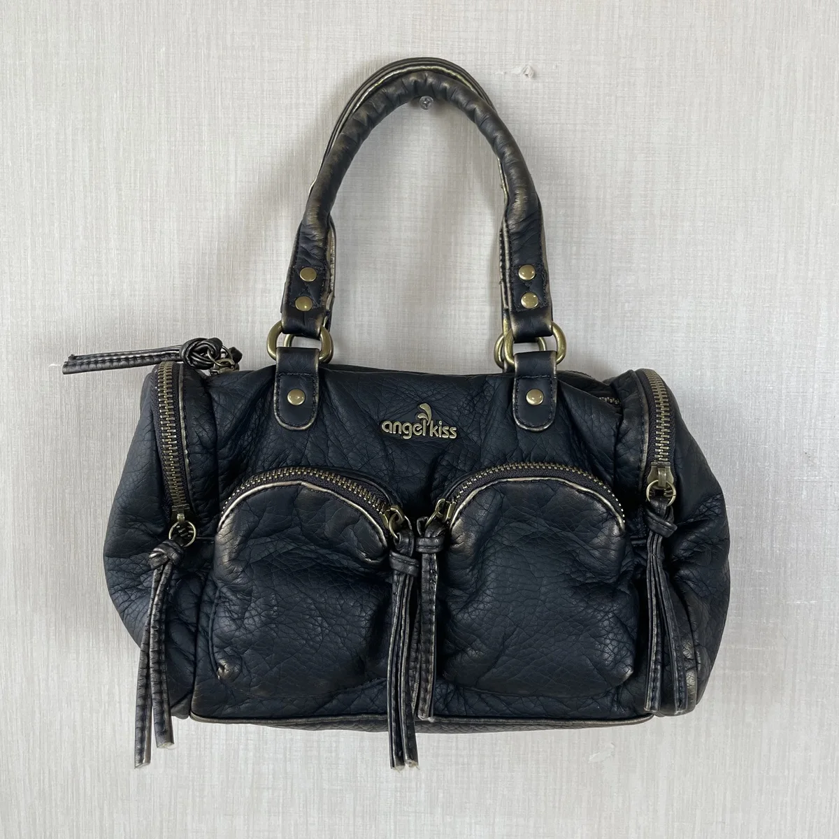 

Сумка Angel Kiss, женская маленькая сумка Boston, сумка через плечо из искусственной кожи с верхней ручкой, винтажная сумка для пельменей, сумки на плечо с несколькими карманами